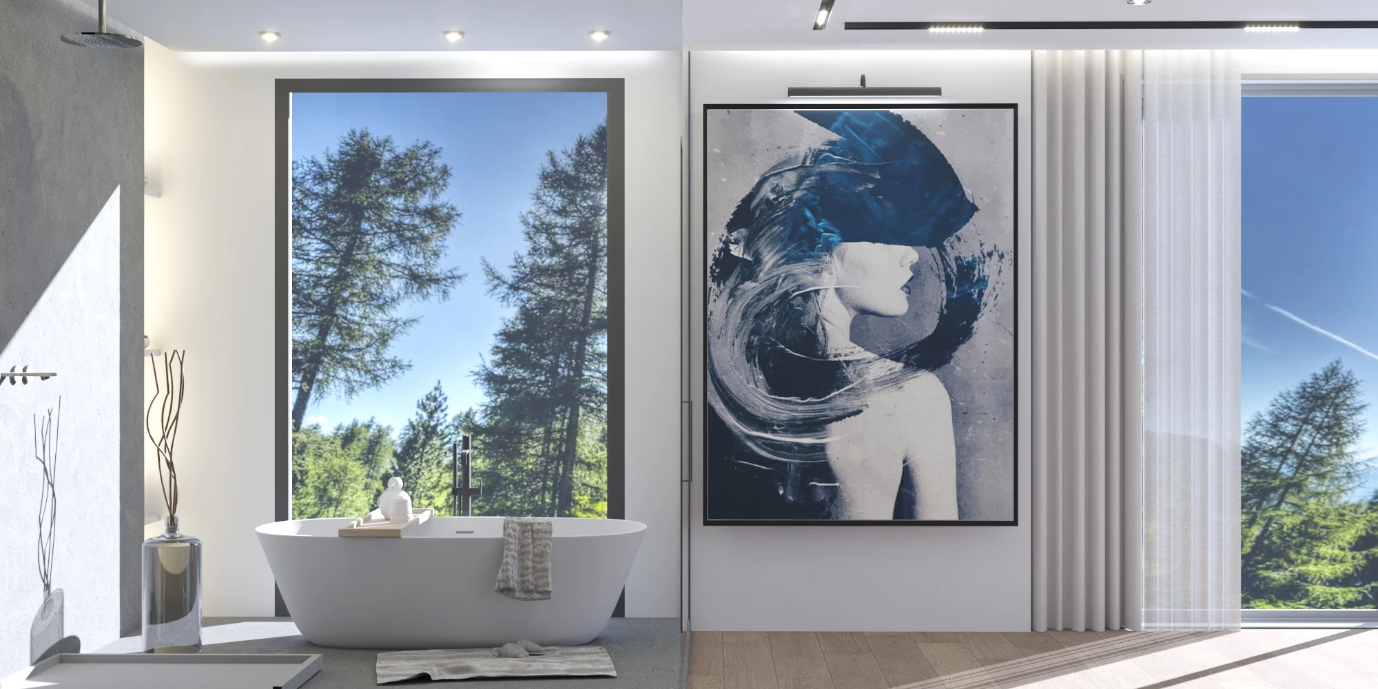 M-U Evi — banyo, 3D görselleştirme