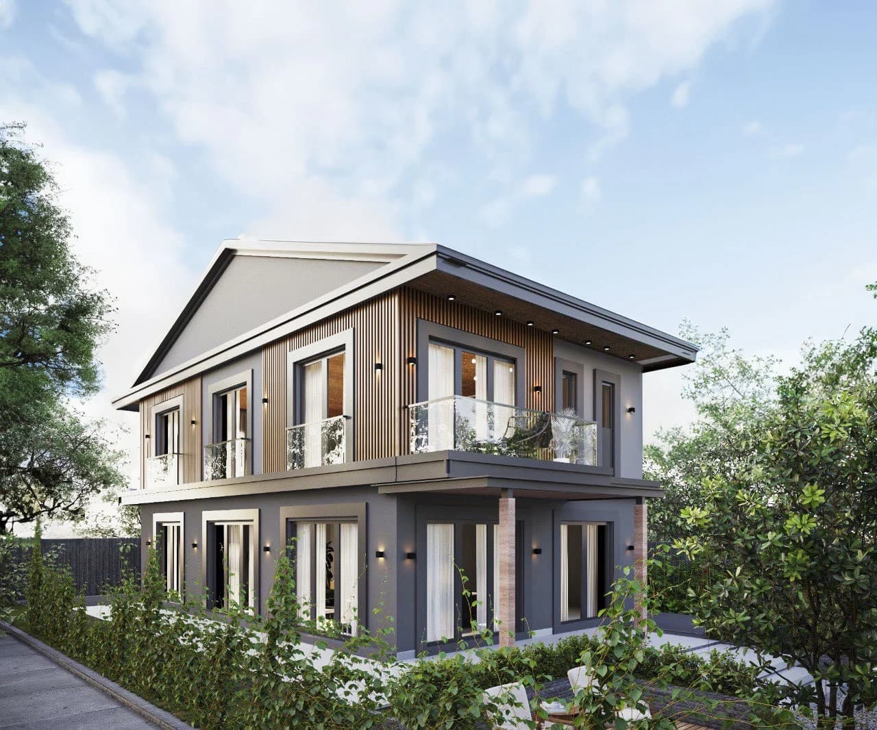 M-U Evi — dış cephe, 3D görselleştirme